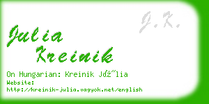 julia kreinik business card